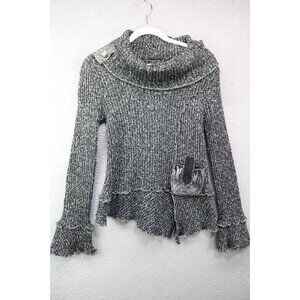 Laseine Cowl Neck Long Sleeve Sweater-Tunic-Pocket-Wool Blend-Size Medium-Fairy